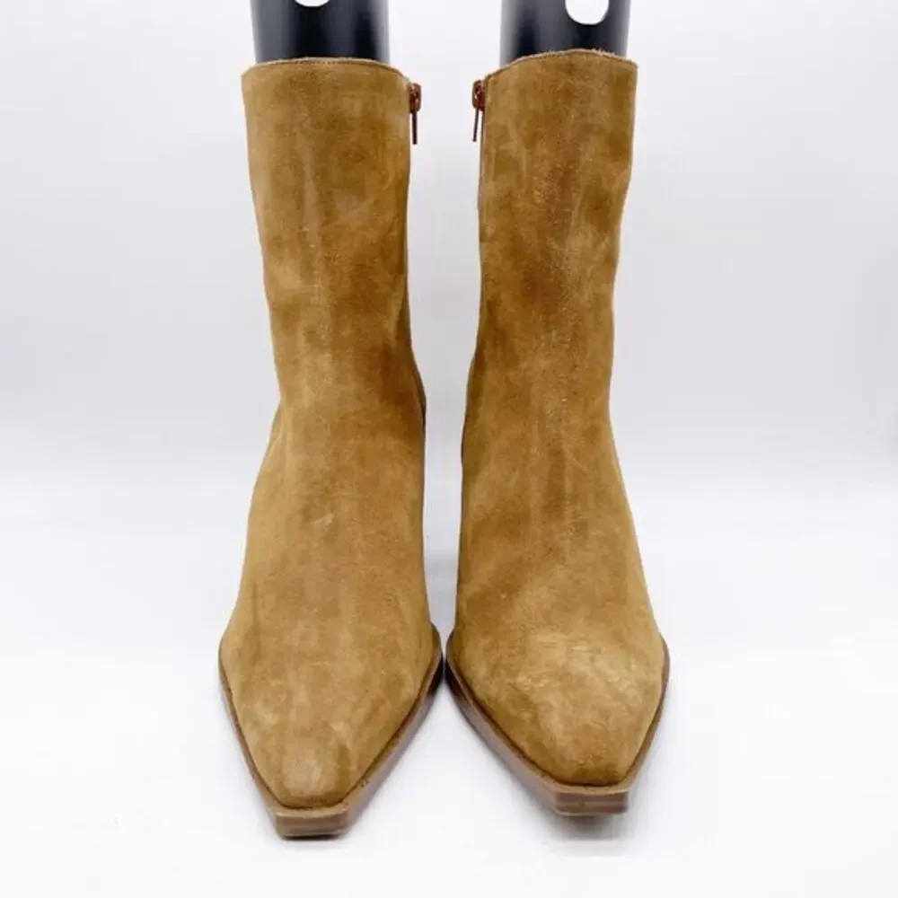 Steve Madden Women's Sparrow Ankle Bootie Brown Suede Side Zip Size‎ 11M